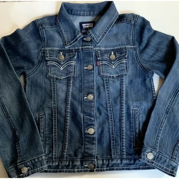 Levi’s Denim Jean Jacket Button Front Girls Large